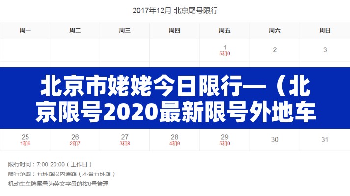 北京市姥姥今日限行—（北京限号2020最新限号外地车）