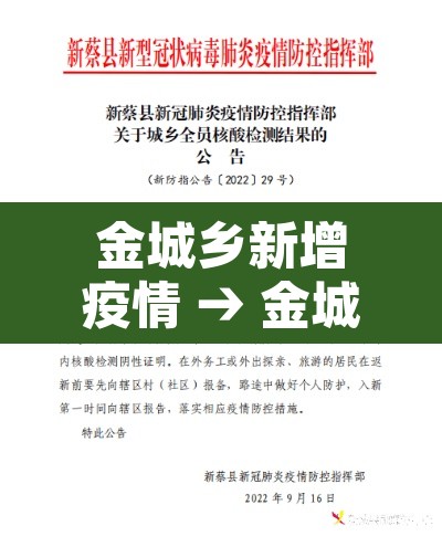 金城乡新增疫情 → 金城镇疫情