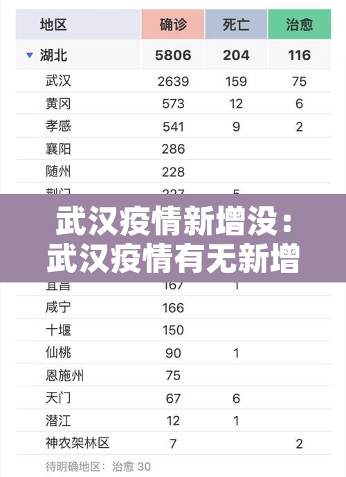 武汉疫情新增没：武汉疫情有无新增