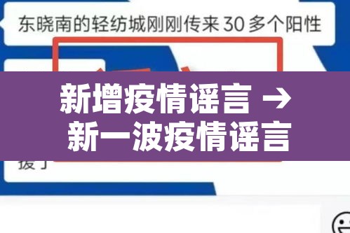 新增疫情谣言 → 新一波疫情谣言 千万别信 新增疫情谣言 → 新一波疫情谣言 千万别信