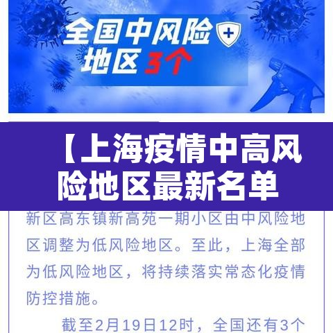 【上海疫情中高风险地区最新名单·上海最新疫情中高风险地区有哪些】 【上海疫情中高风险地区最新名单·上海最新疫情中高风险地区有哪些】