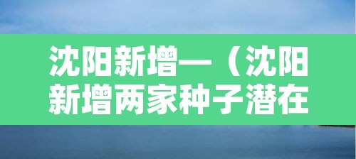 沈阳新增—（沈阳新增两家种子潜在独角兽企业）