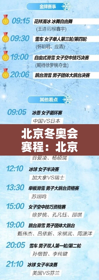 北京冬奥会赛程:北京冬奥会北京 北京冬奥会赛程:北京冬奥会北京