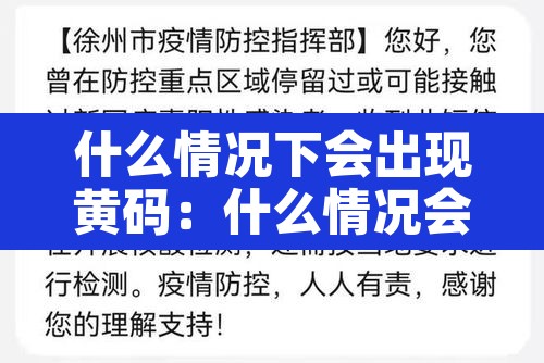 什么情况下会出现黄码:什么情况会出现健康黄码 什么情况下会出现黄码:什么情况会出现健康黄码