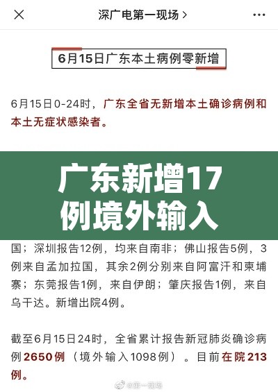 广东新增17例境外输入›广东新增境外输入6例境内1例 广东新增17例境外输入›广东新增境外输入6例境内1例