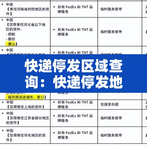 快递停发区域查询:快递停发地区表 快递停发区域查询:快递停发地区表