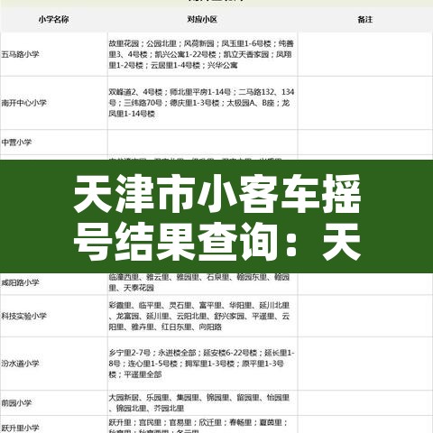 天津市小客车摇号结果查询：天津市小汽车摇号查询?