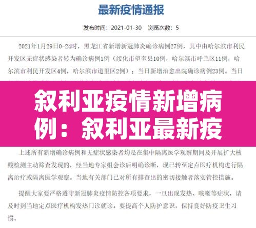 叙利亚疫情新增病例:叙利亚最新疫情 叙利亚疫情新增病例:叙利亚最新疫情