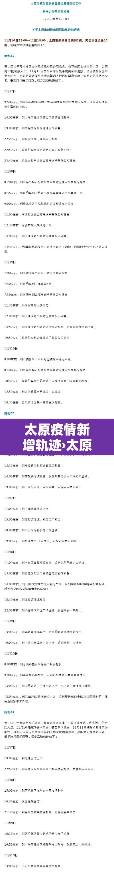 太原疫情新增轨迹›太原疫情最新通报