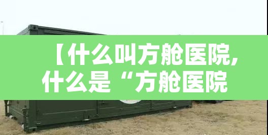 【什么叫方舱医院,什么是“方舱医院”】
