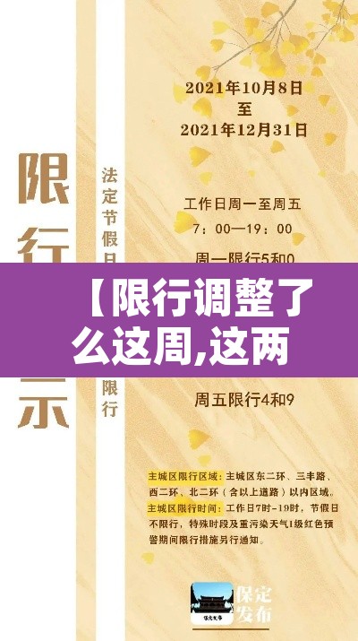 【限行调整了么这周,这两天限行】 【限行调整了么这周,这两天限行】