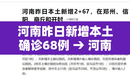 河南昨日新增本土确诊68例 → 河南昨日新增确诊病例41例