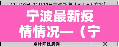 宁波最新疫情情况—(宁波疫情最新动态) 宁波最新疫情情况—(宁波疫情最新动态)