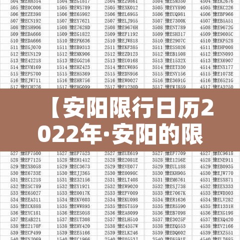 【安阳限行日历2022年·安阳的限行时间查询】 【安阳限行日历2022年·安阳的限行时间查询】