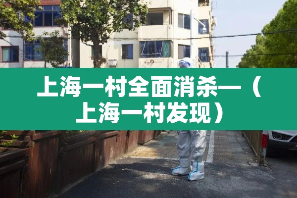 上海一村全面消杀—(上海一村发现) 上海一村全面消杀—(上海一村发现)