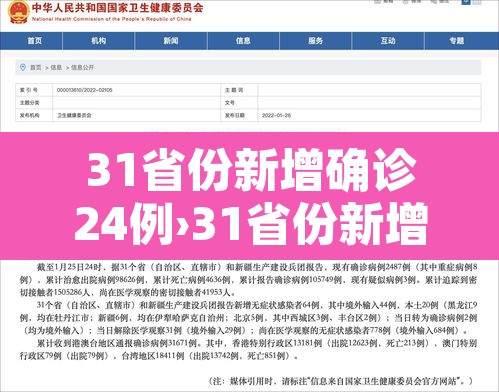 31省份新增确诊24例›31省份新增本土确诊24 31省份新增确诊24例›31省份新增本土确诊24
