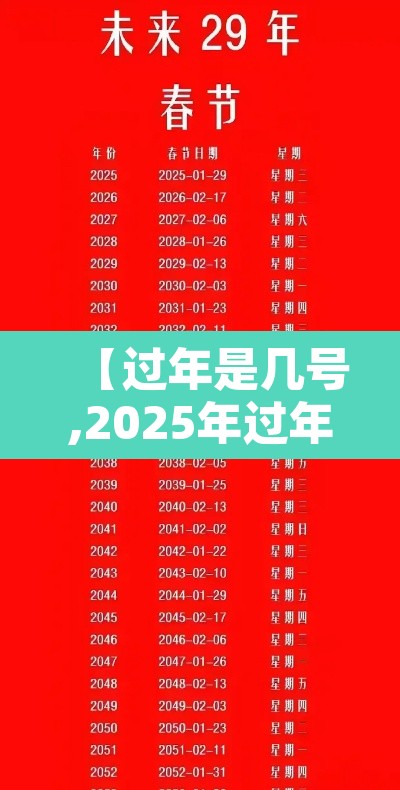 【过年是几号,2025年过年是几号】