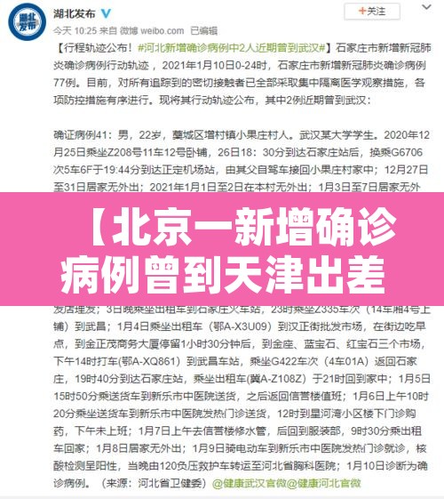 【北京一新增确诊病例曾到天津出差·北京疫情天津】