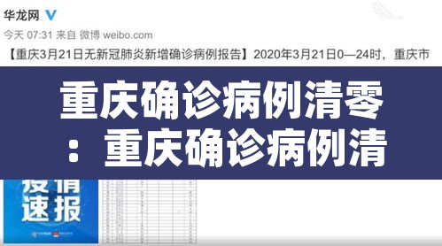 重庆确诊病例清零:重庆确诊病例清零几天 重庆确诊病例清零:重庆确诊病例清零几天