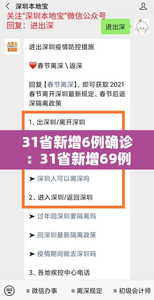31省新增6例确诊:31省新增69例 31省新增6例确诊:31省新增69例