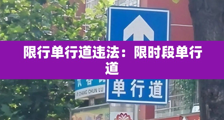 限行单行道违法：限时段单行道