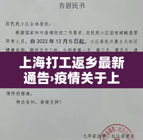 上海打工返乡最新通告›疫情关于上海打工返程 上海打工返乡最新通告›疫情关于上海打工返程