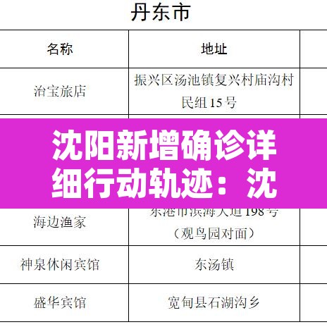 沈阳新增确诊详细行动轨迹：沈阳新增本土确诊行程轨迹