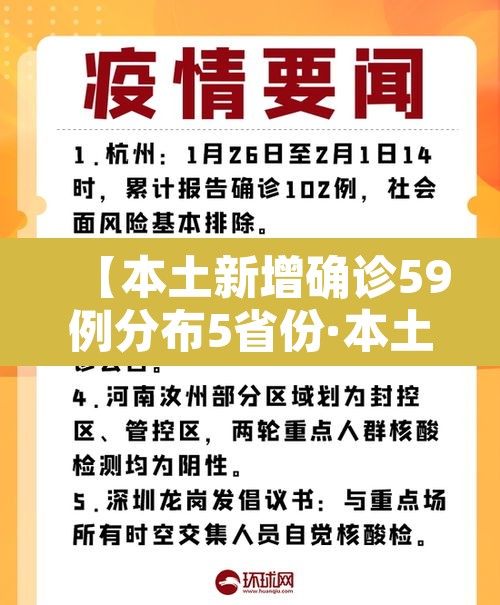 【本土新增确诊59例分布5省份·本土新增病例分布】