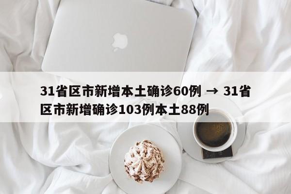 31省区市新增本土确诊60例 → 31省区市新增确诊103例本土88例